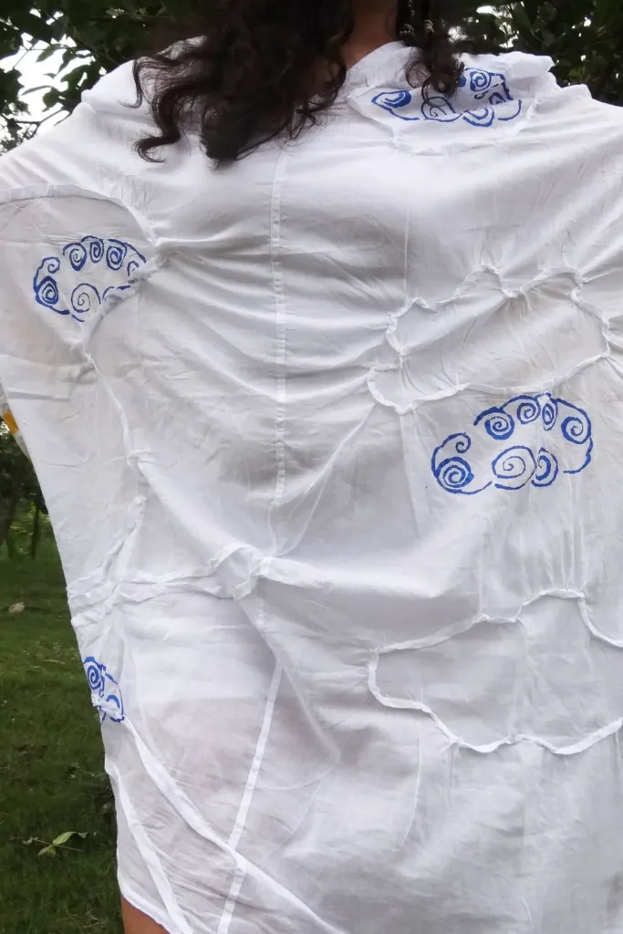 Cotton Women's White Hand-painted