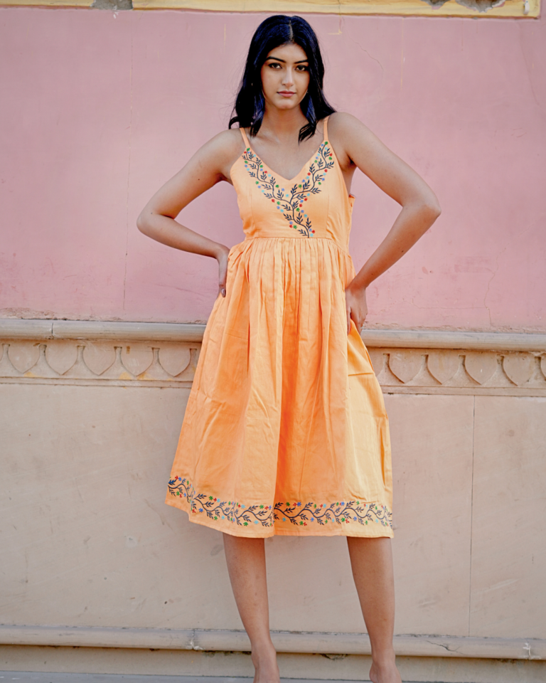 Dhun Embroidered Cotton Dress