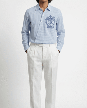 Natraj Oblique Placate Blue Shirt Men 1899338