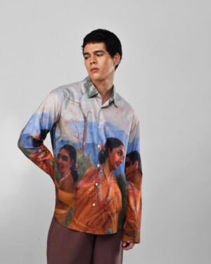 Shakuntala By Raja Ravi Varma Luxury Designer Shirt Soft Cotton Or Pure Linen Partywear Shirt For Men 2487602