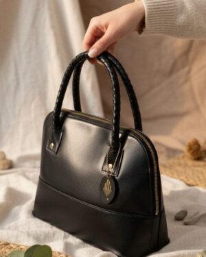 Theia Black Plant Based Leather Shoulder Bag Hand Held