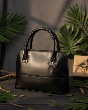 Theia Black Plant Based Leather Shoulder Bag Main