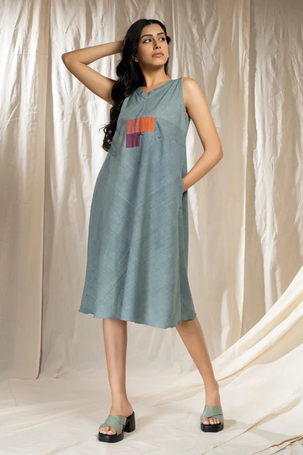 Square Symphony Khadi Playful Dress