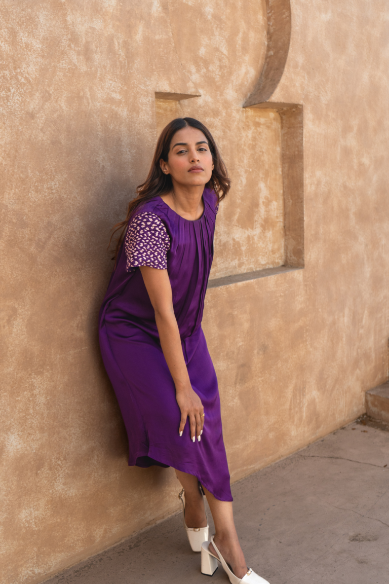 Purple-Pink Midi Dress