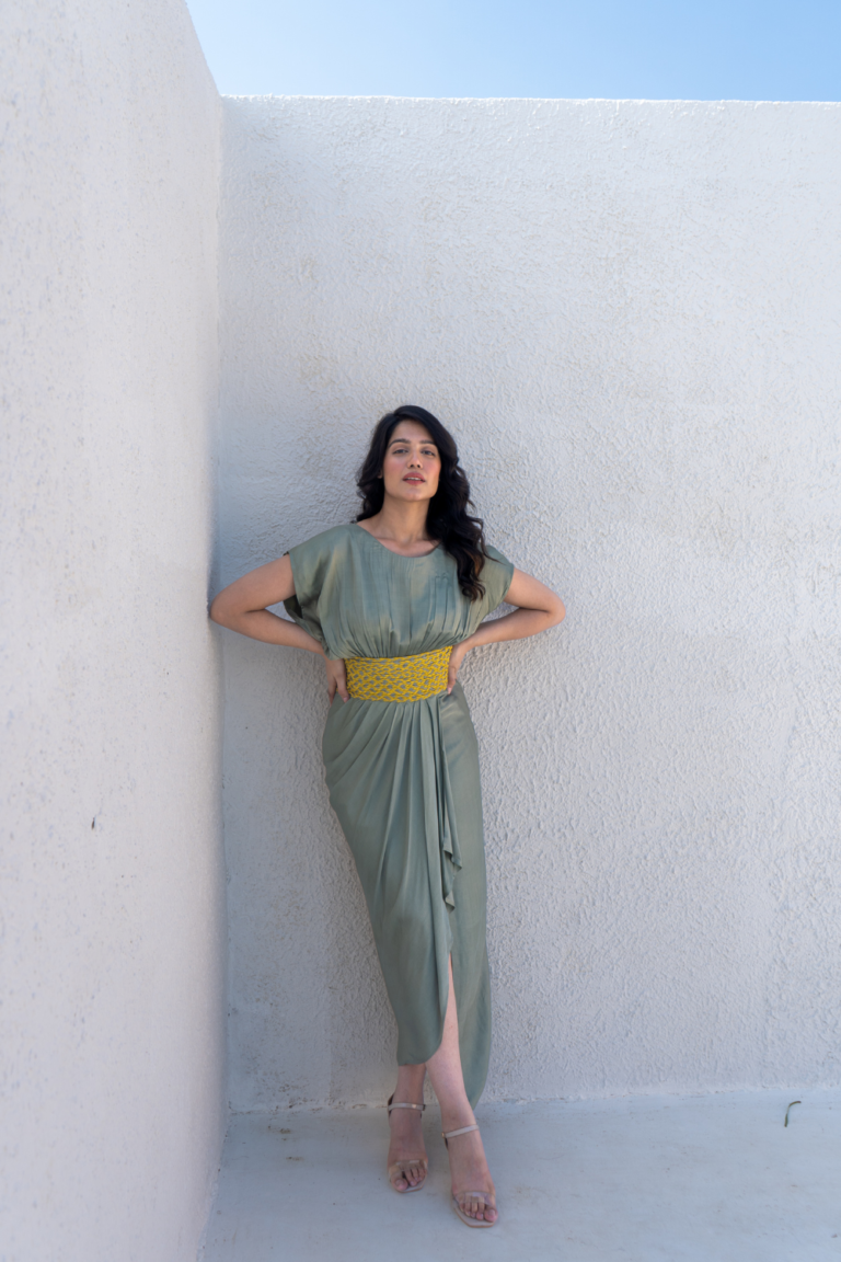 Green-Yellow Cocktail Gown
