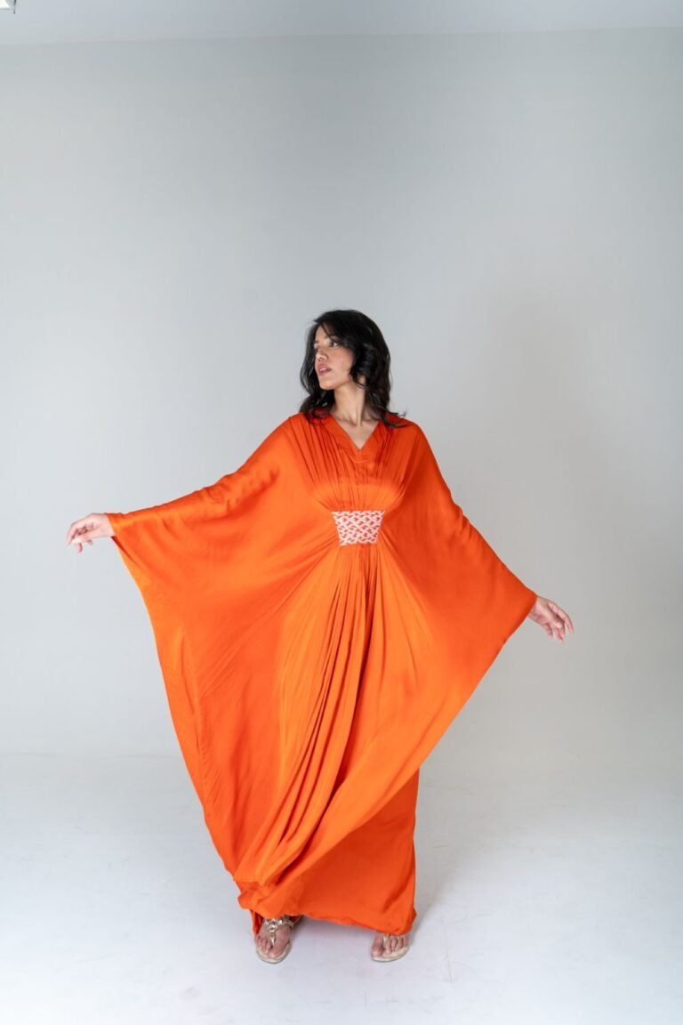 Orange-Pink Long Kaftan