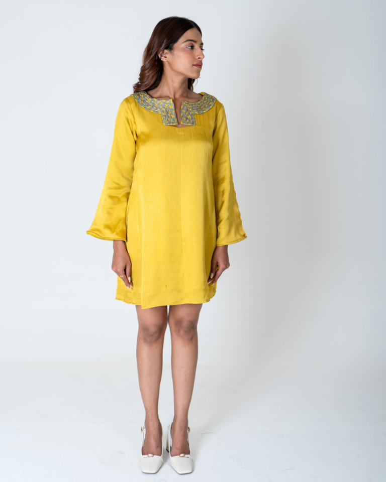Yellow-Green Collar Dress