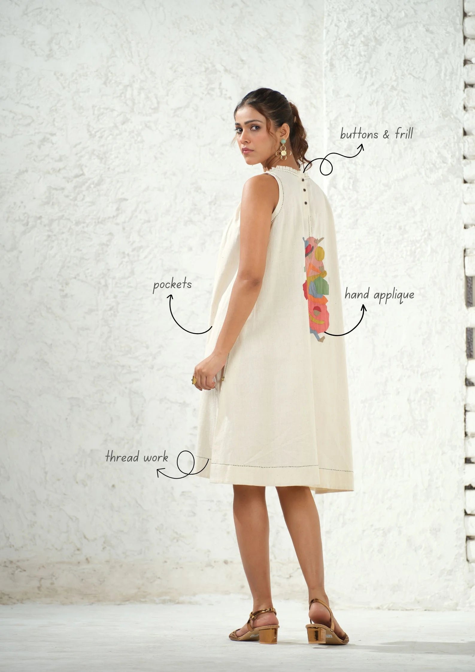Sculpted Ease Back Abstract Dress