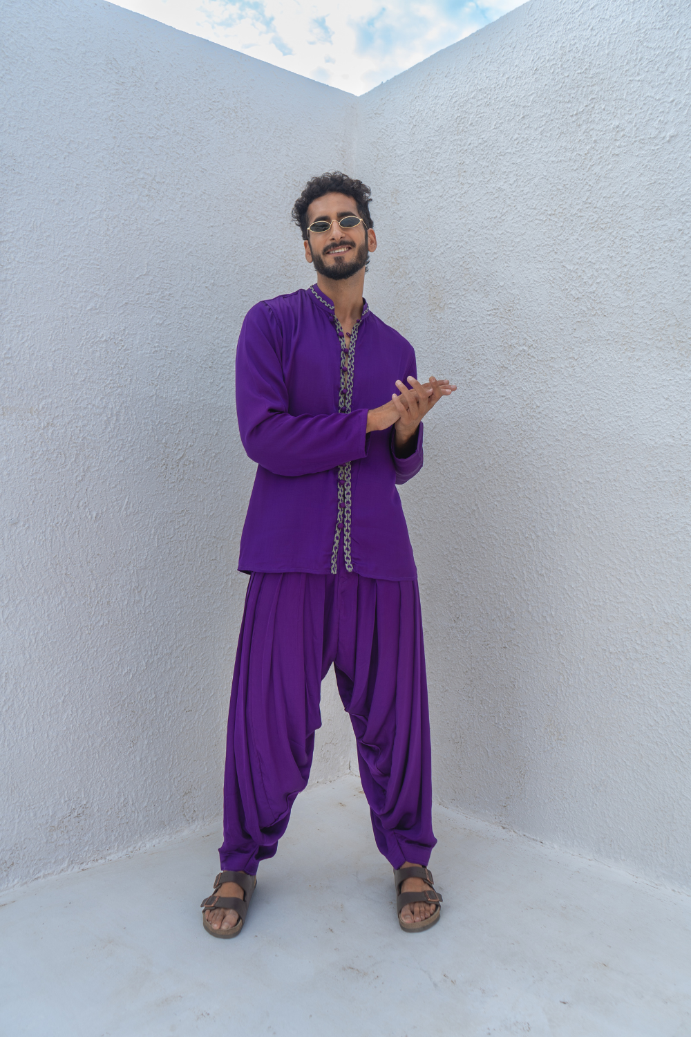 Purple and Green Braid Indo Set