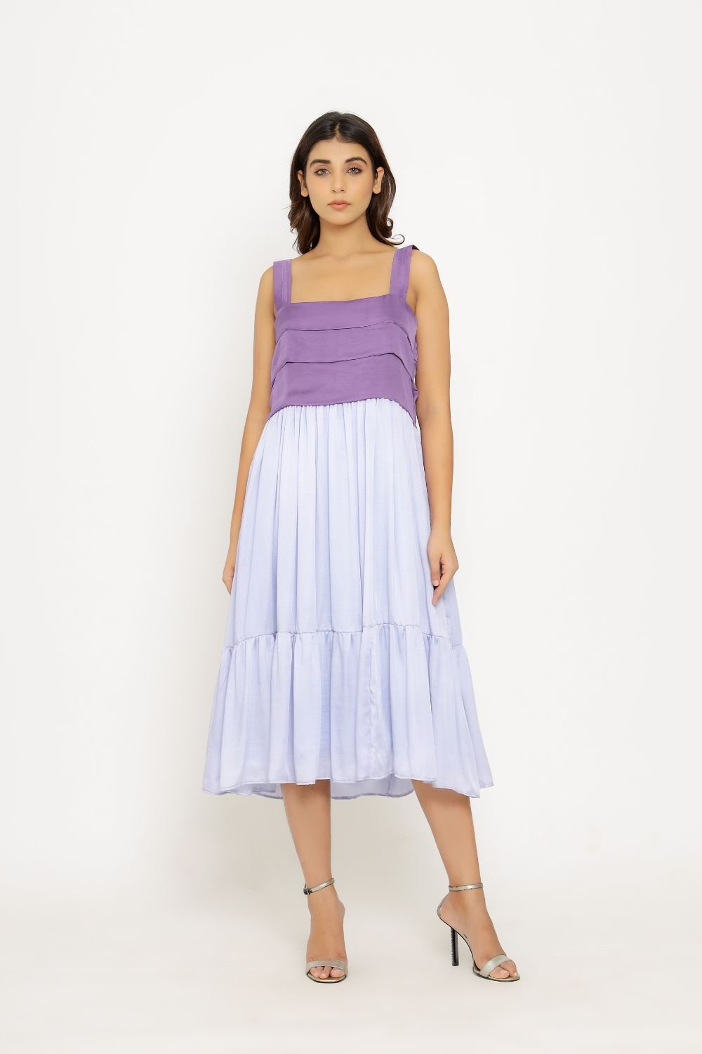 Purple and Lilac Midi Dress