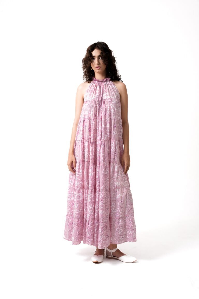 Lila Gathered Dress - Rose