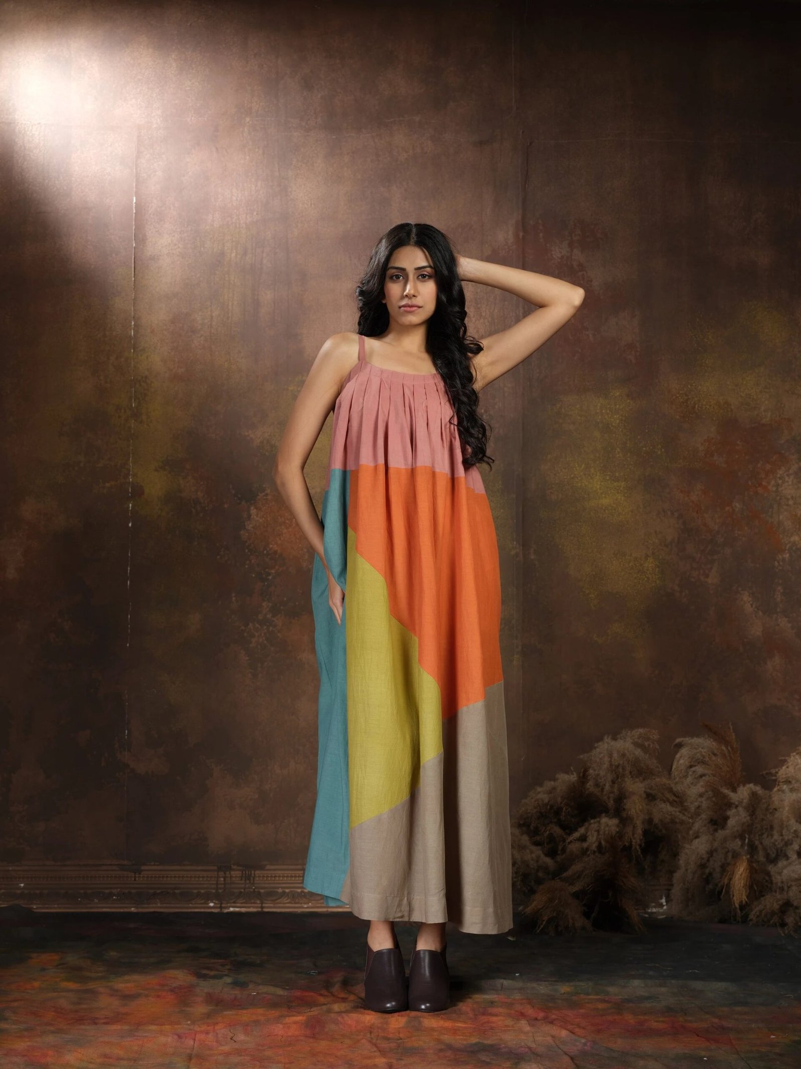 Anvyaa Earthy Bamboo Maxi Dress