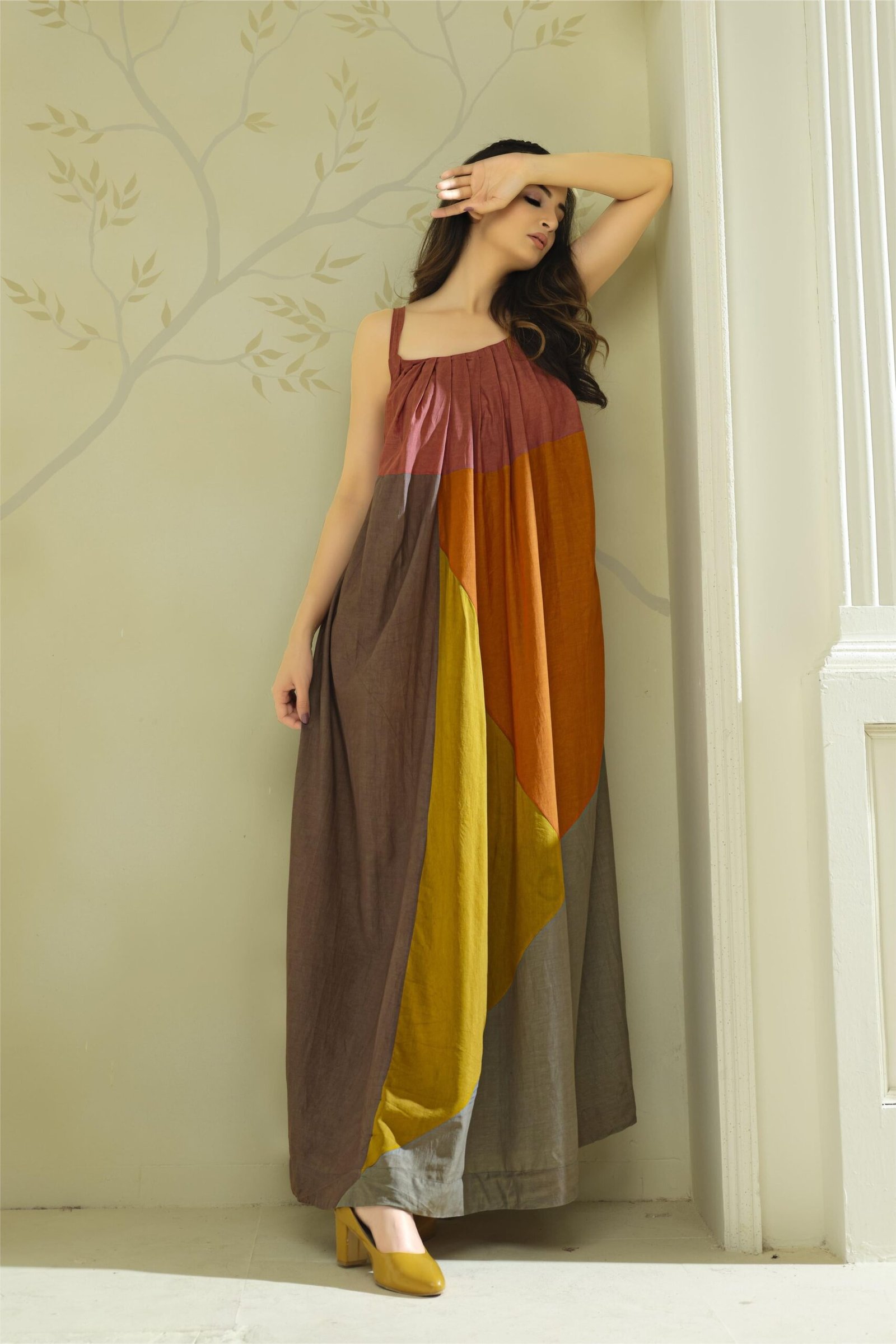 Anvyaa Earthy Bamboo A line Dress