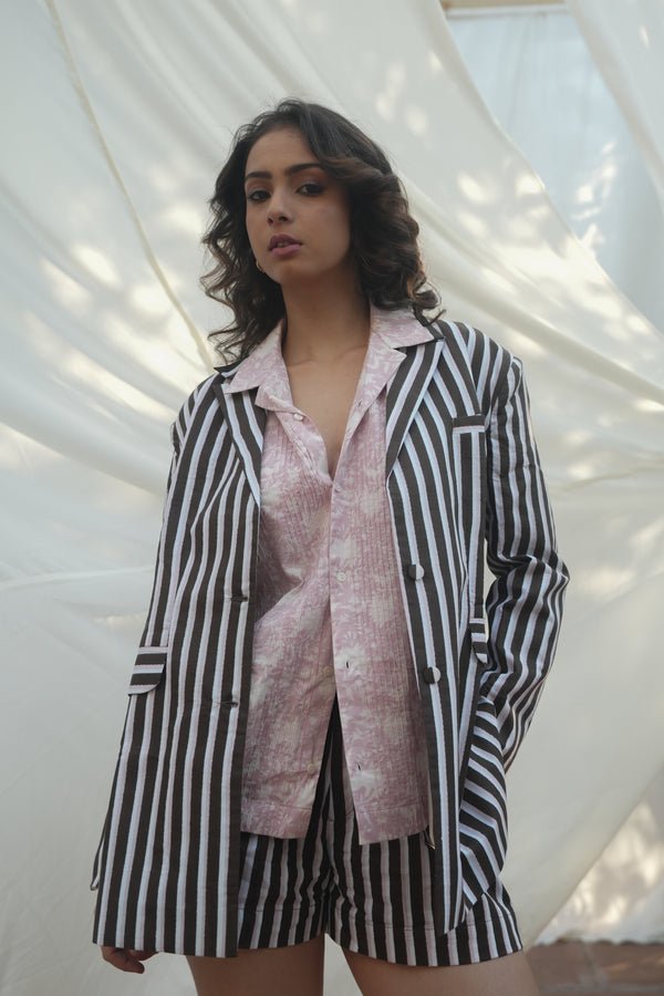 Kiro Cuban Collar Shirt - Pink
