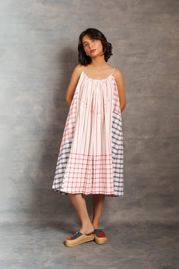 Pastel checks Relax spaghetti dress
