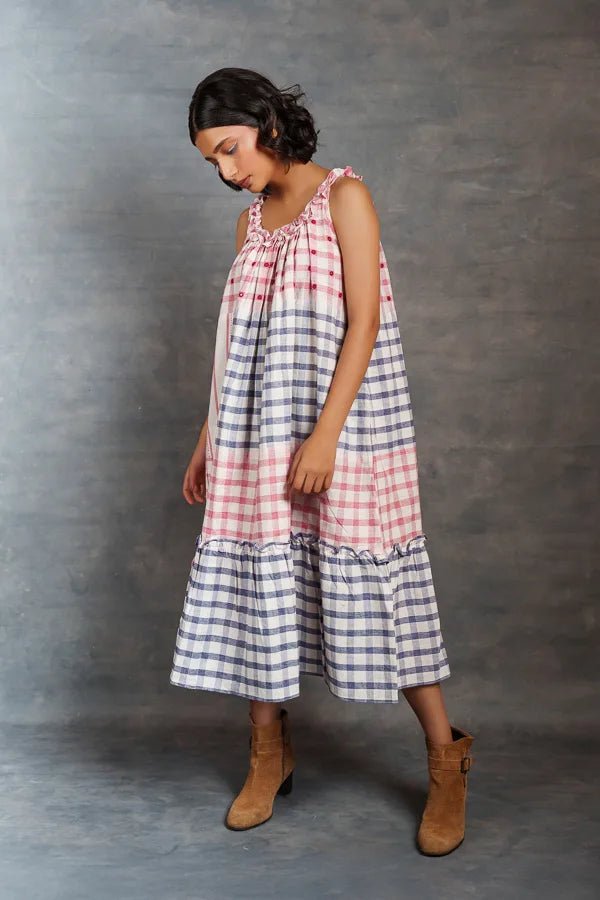 Pastel checks Relax Frill dress