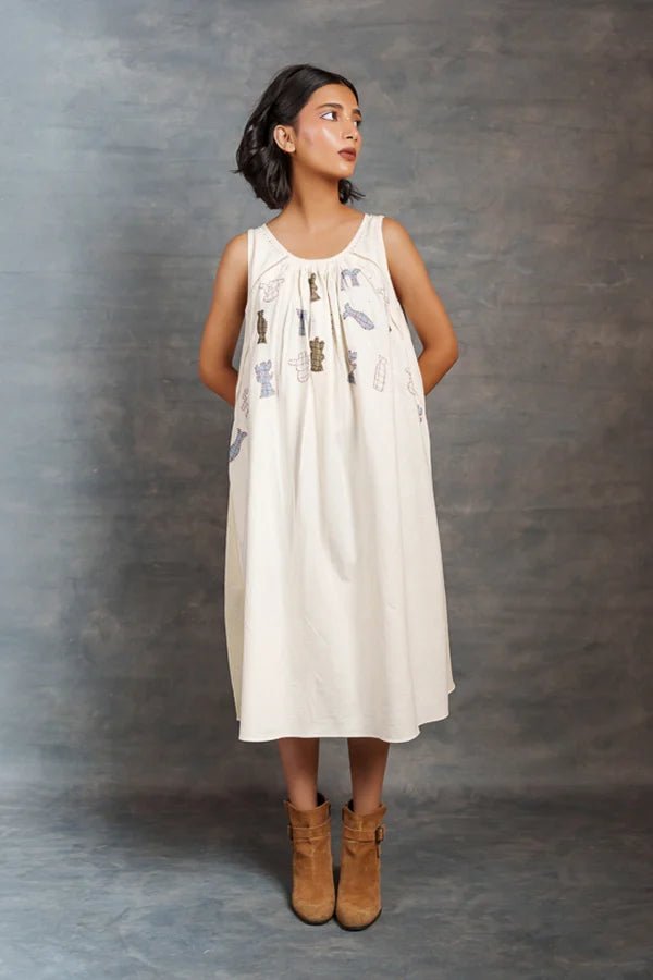 Eco angles dress Playful Wht 2