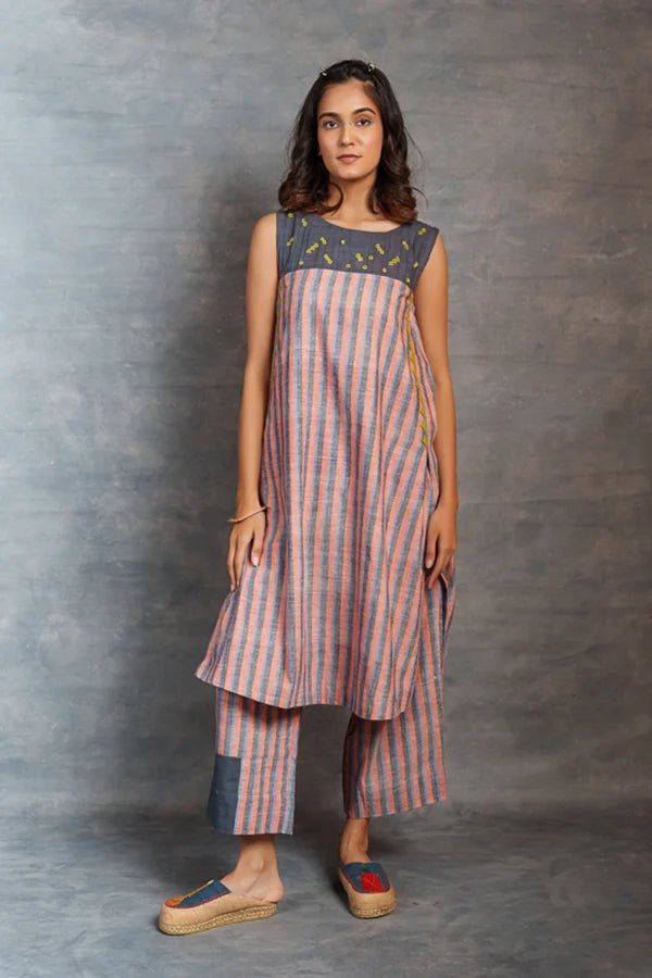 Handwoven stripe Co Ord earthy set