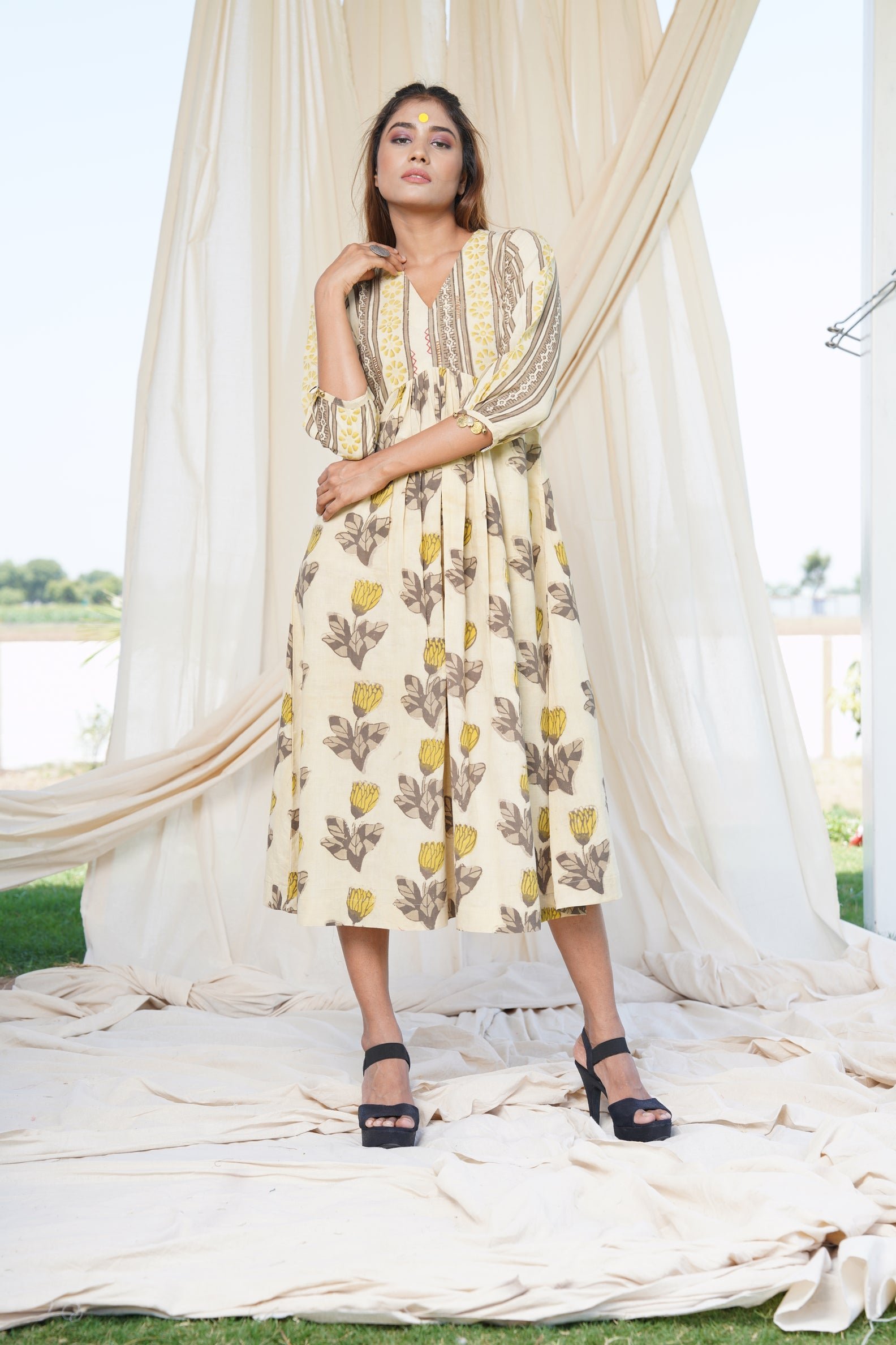 Golden Bloom Dress