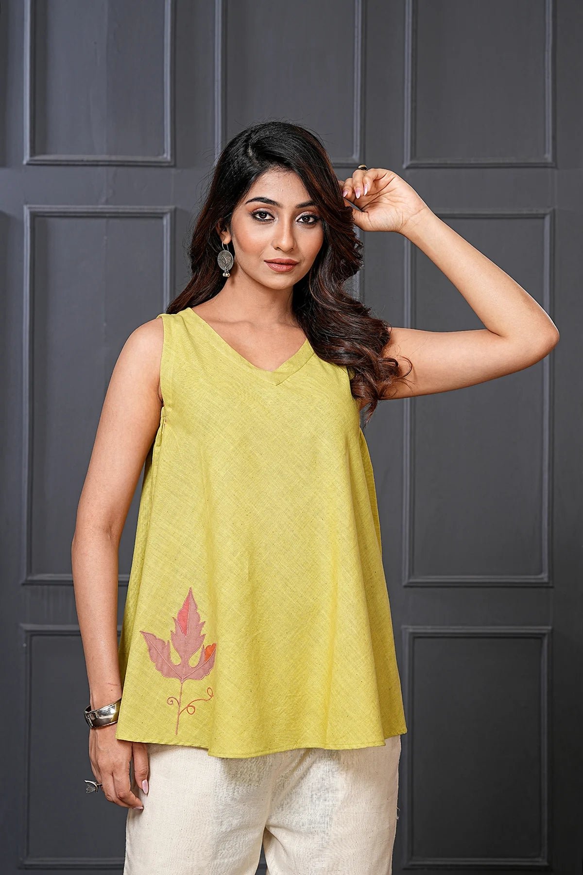 Lime Handwoven Cotton Top