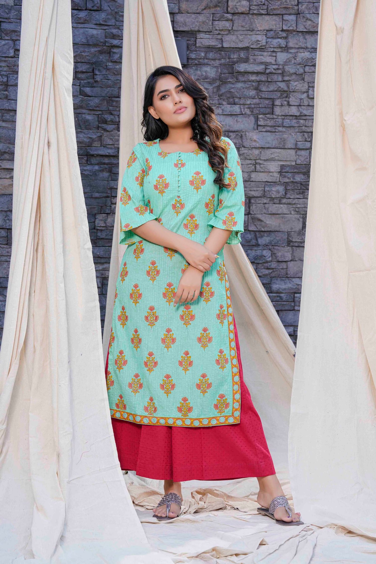 Timeless Mint Green Hand Blocked