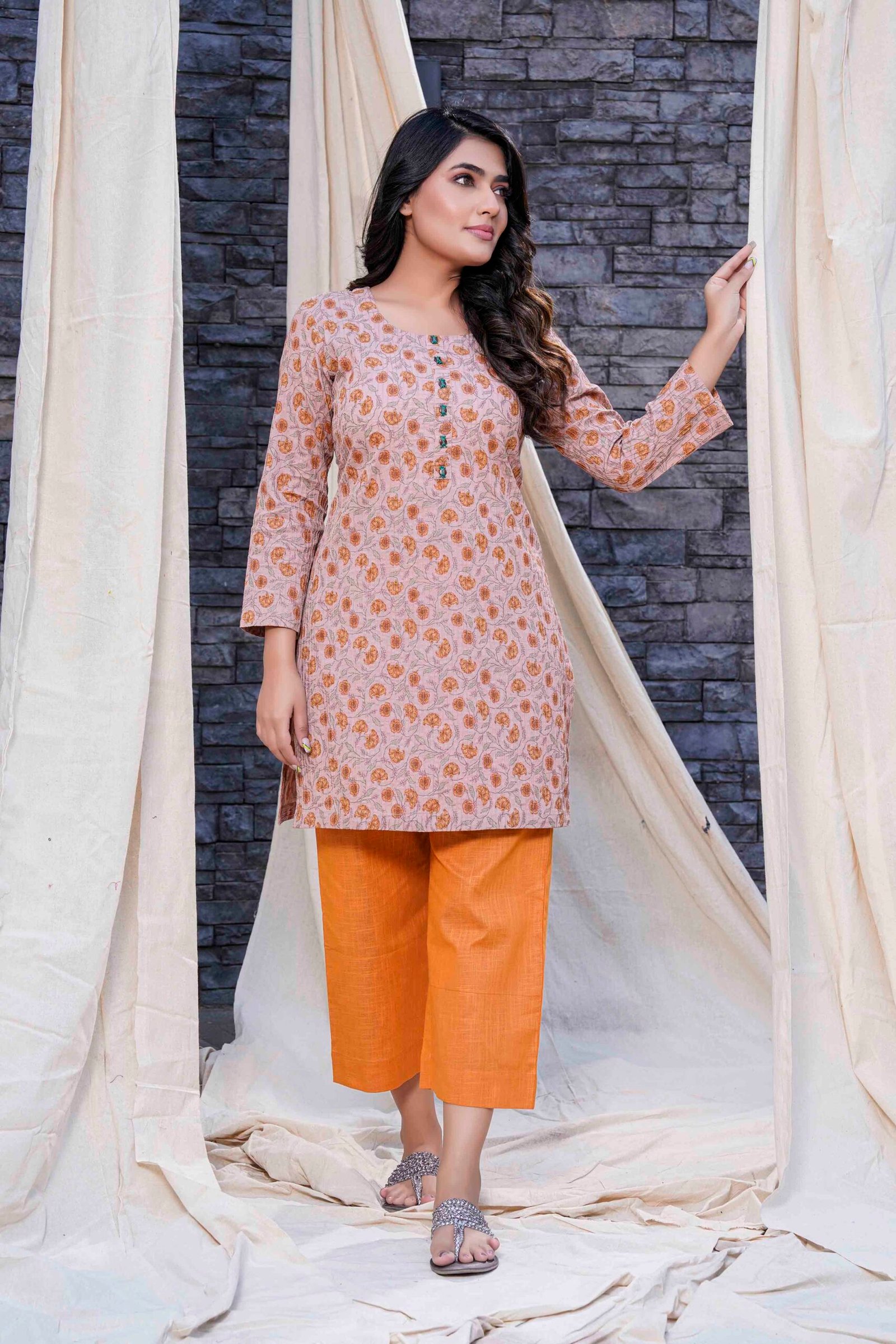 Timeless Beige Hand Blocked Kurta