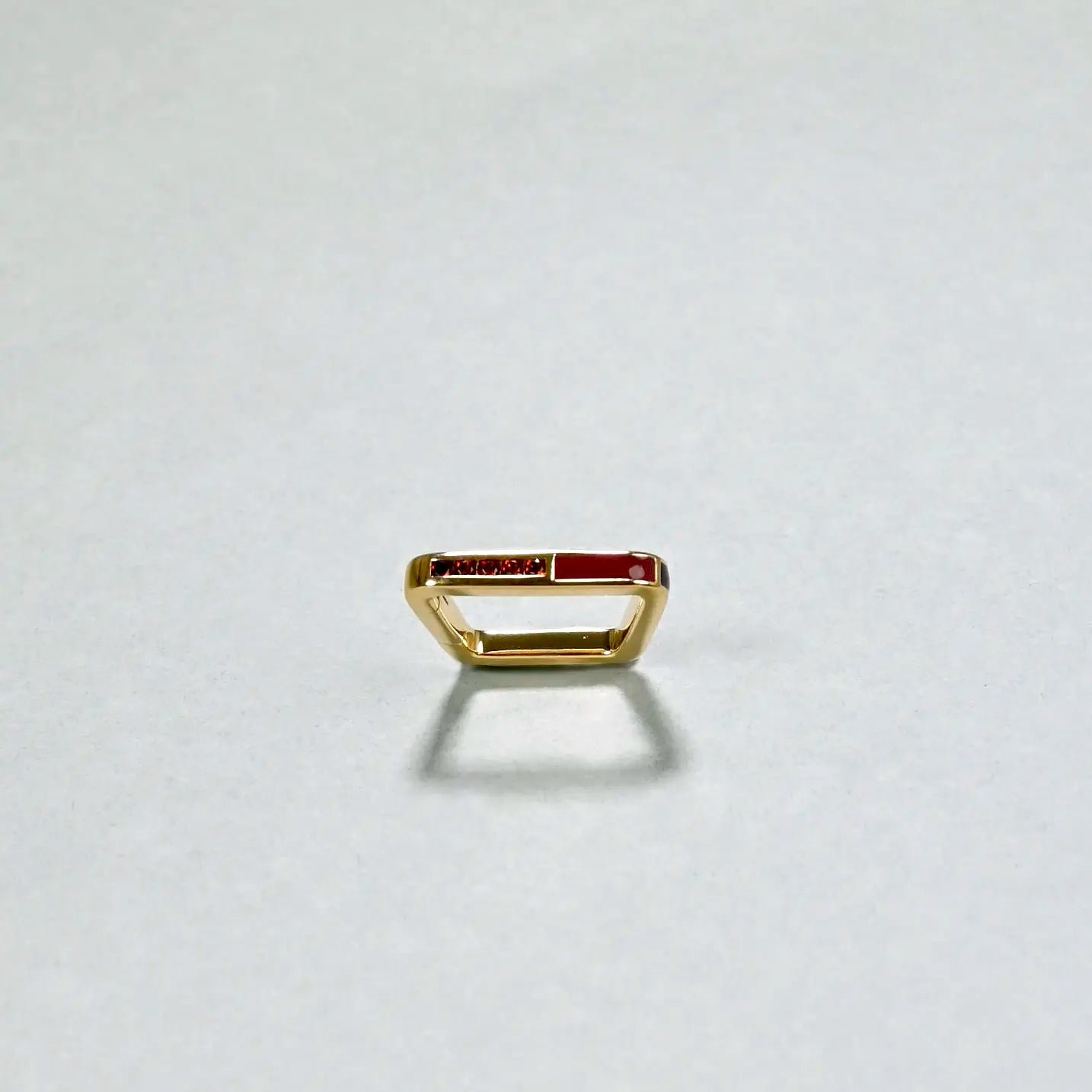 Garnet Enamel Trapezoid Lock