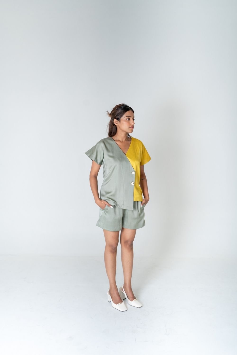 Green-Yellow Short Co-ord