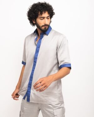 Grey Bluecollarcolorblockedshirt