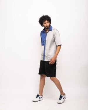 Grey Blue Colorblocked Co Ord Set