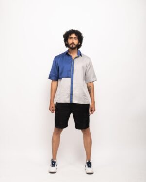 Grey Blue Colorblocked Co Ord Set 5
