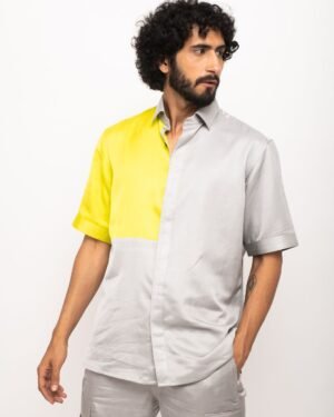 Grey Neoncolorblockedshirt Bluecolorblockedshirt 1