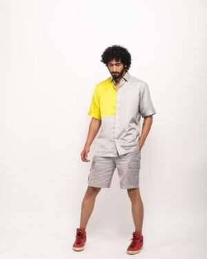 Grey Neon Colorblocked Co Ord Set