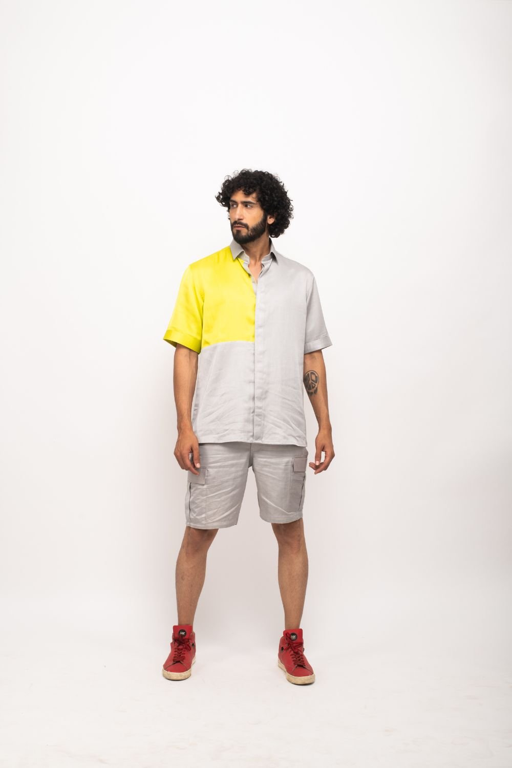 Grey Neon Colorblocked Co Ord Set 3