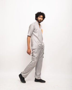 Grey Orangepocketshirt
