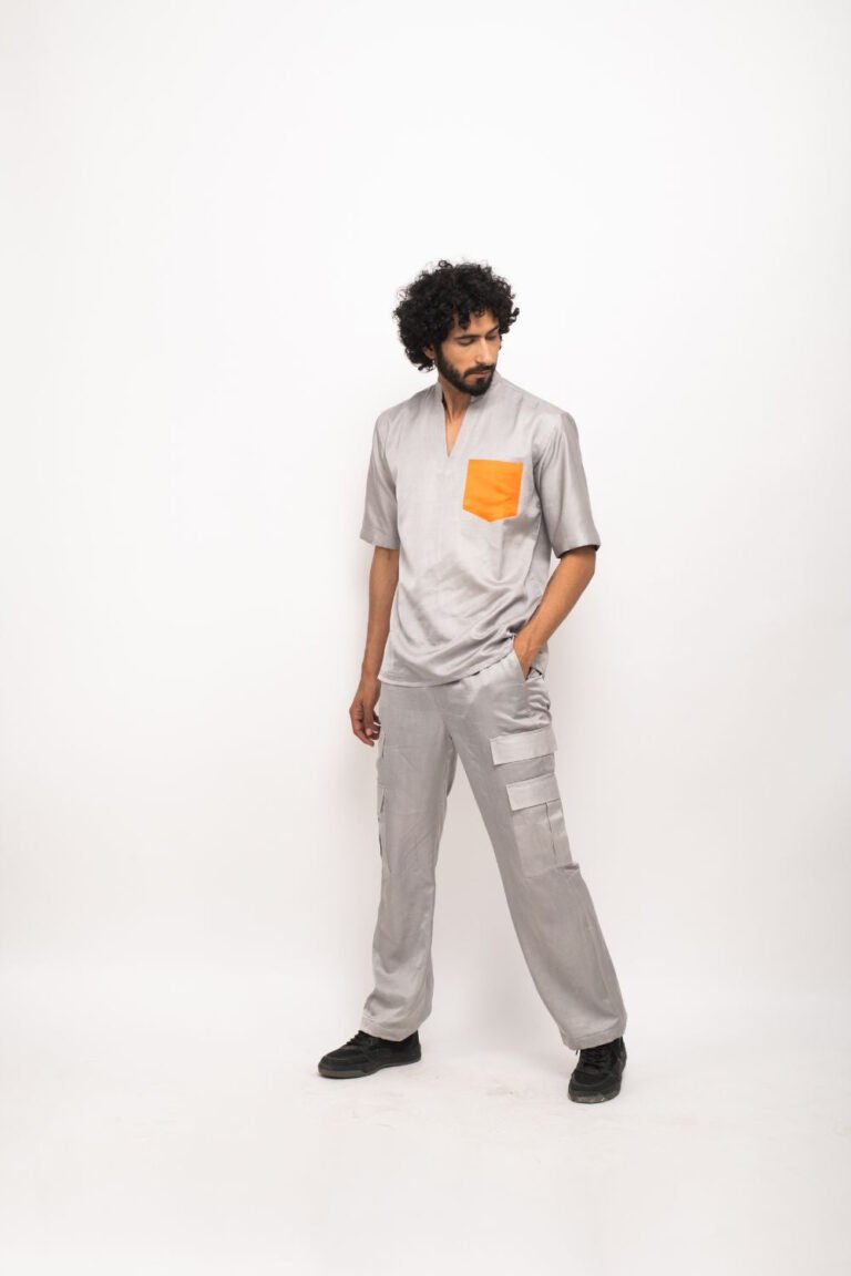 Grey-Orange Co-ord Set