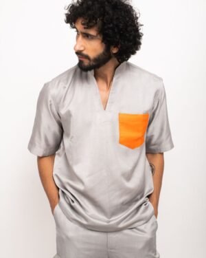 Grey Orange Pocket Co Ord Set 4