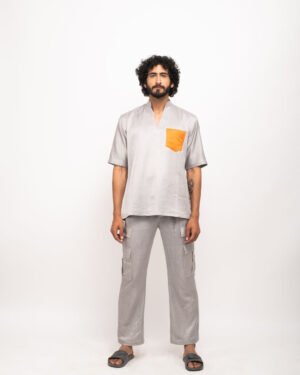 Grey Orange Pocket Co Ord Set 5