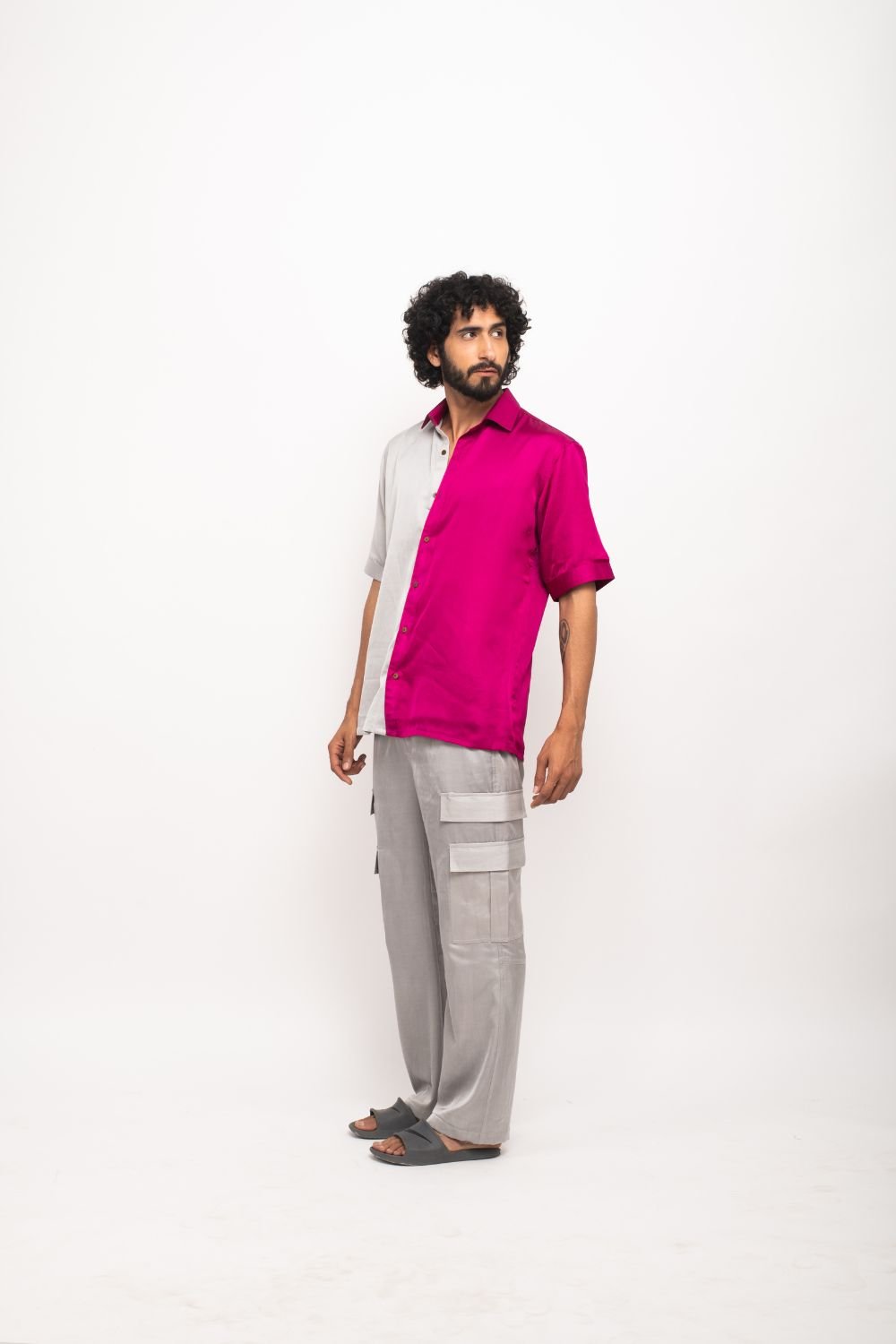 Grey Wine Colorblocked Co Ord Set 3