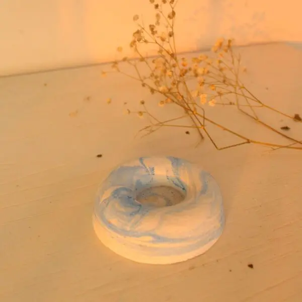 Blue Marbling Incense Holder