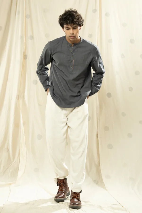 Handwoven Heritage Round Neck Kurta