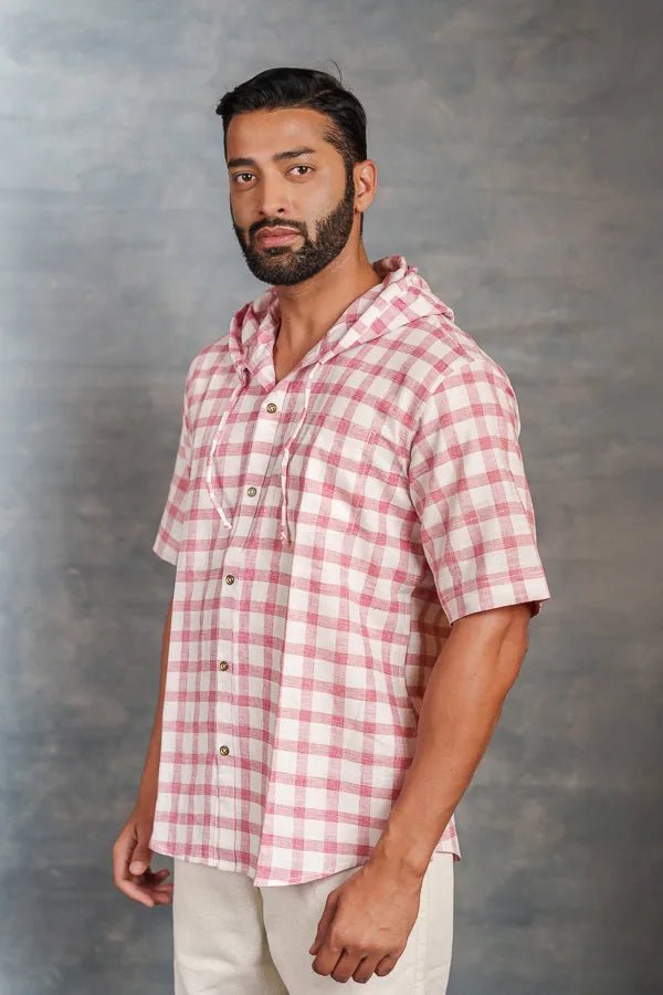 Handwoven Khadi Checkered Hoodie