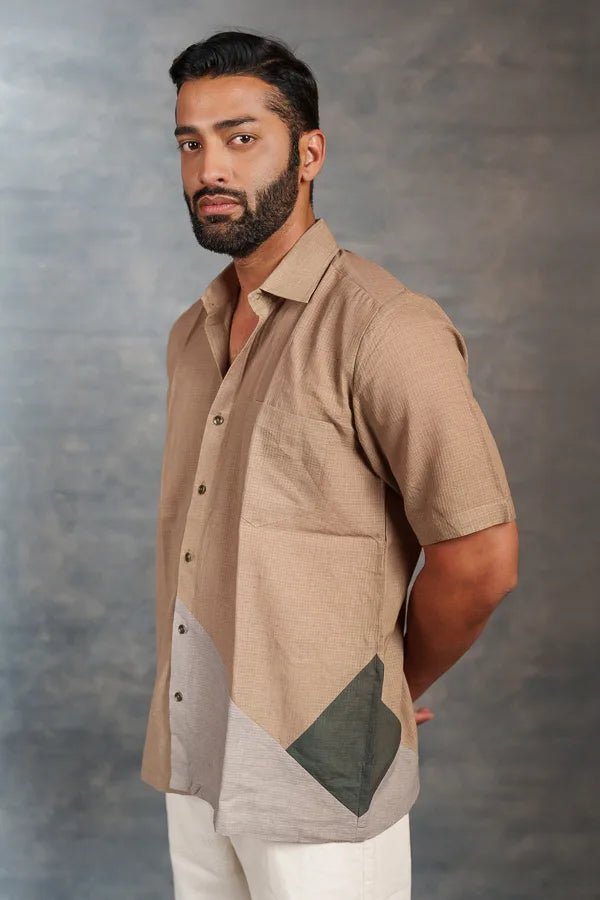 Handwoven Khadi Shirt with Appliqué