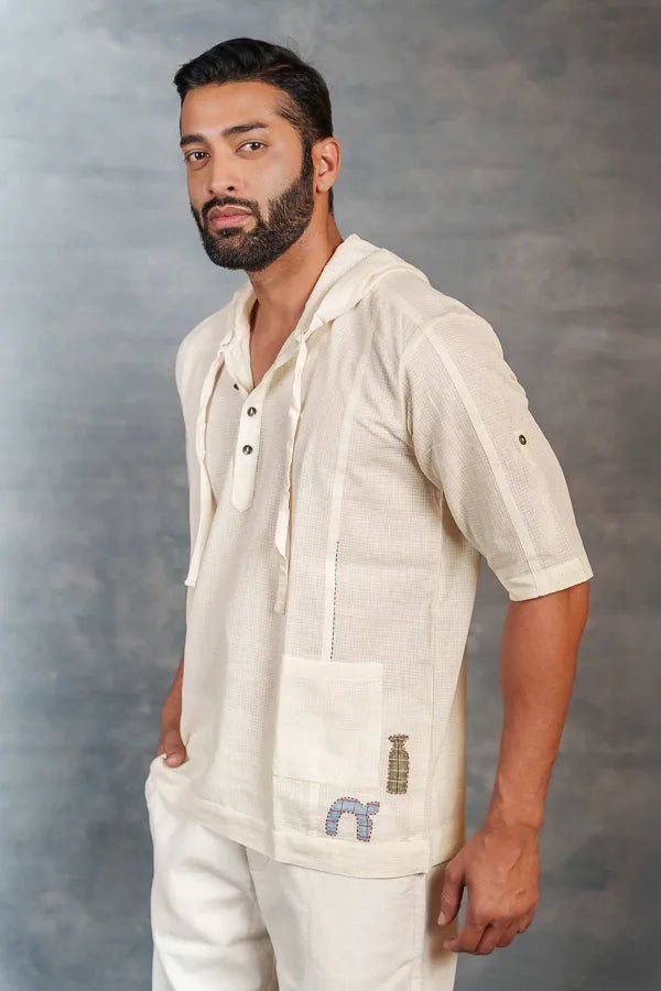 Handwoven Khadi Hoodie with