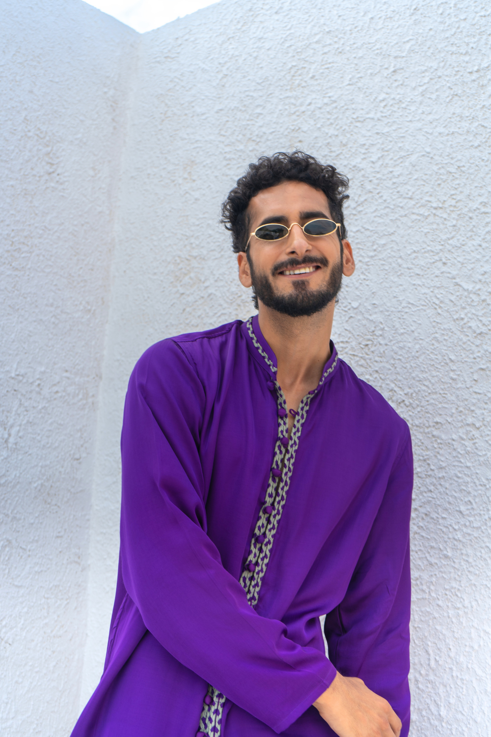 Purple and Green Braid Kurta