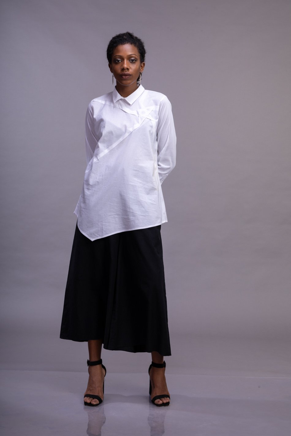 Star-Textured Long-Sleeve Top