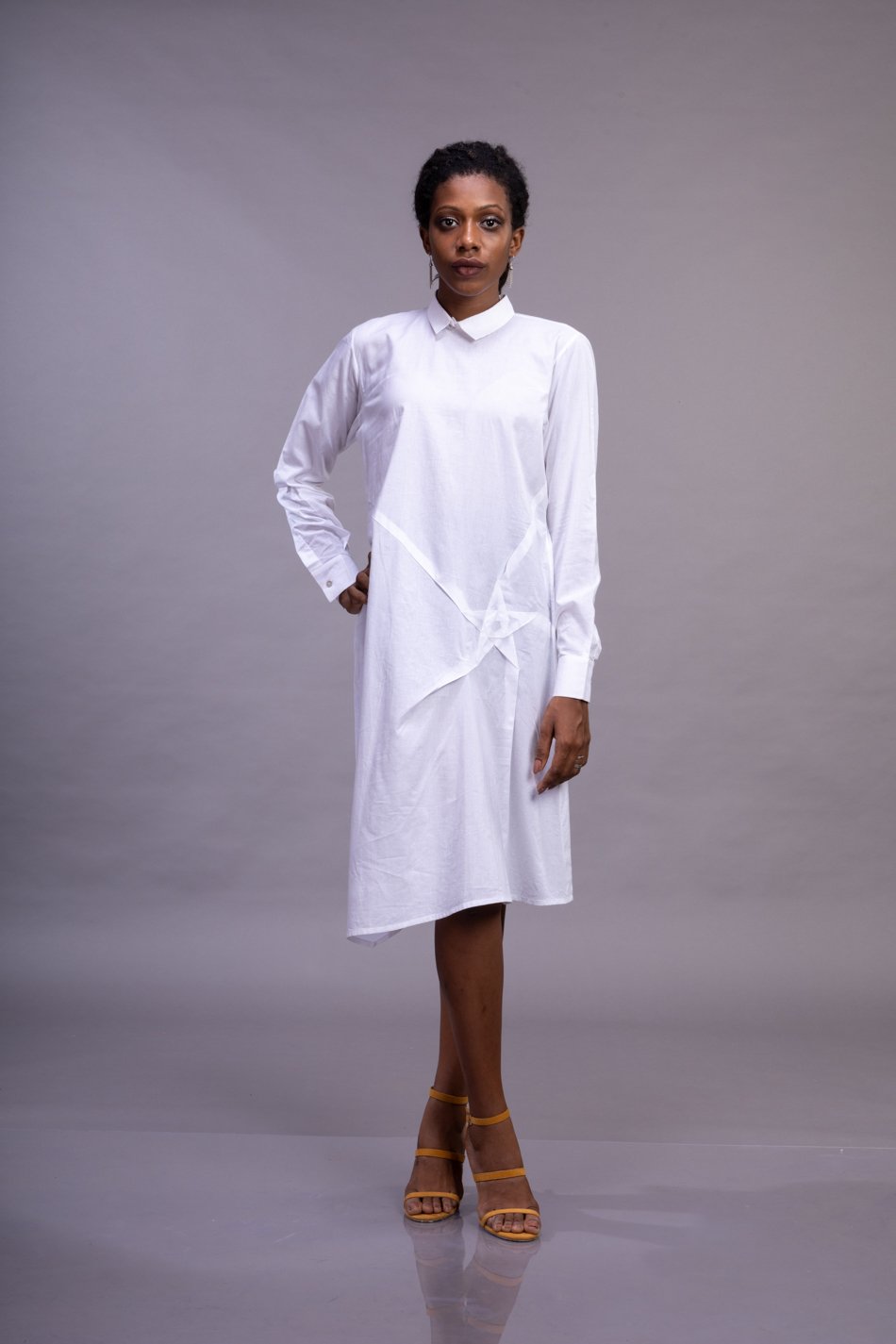 Star-Textured Long-Sleeve Tunic
