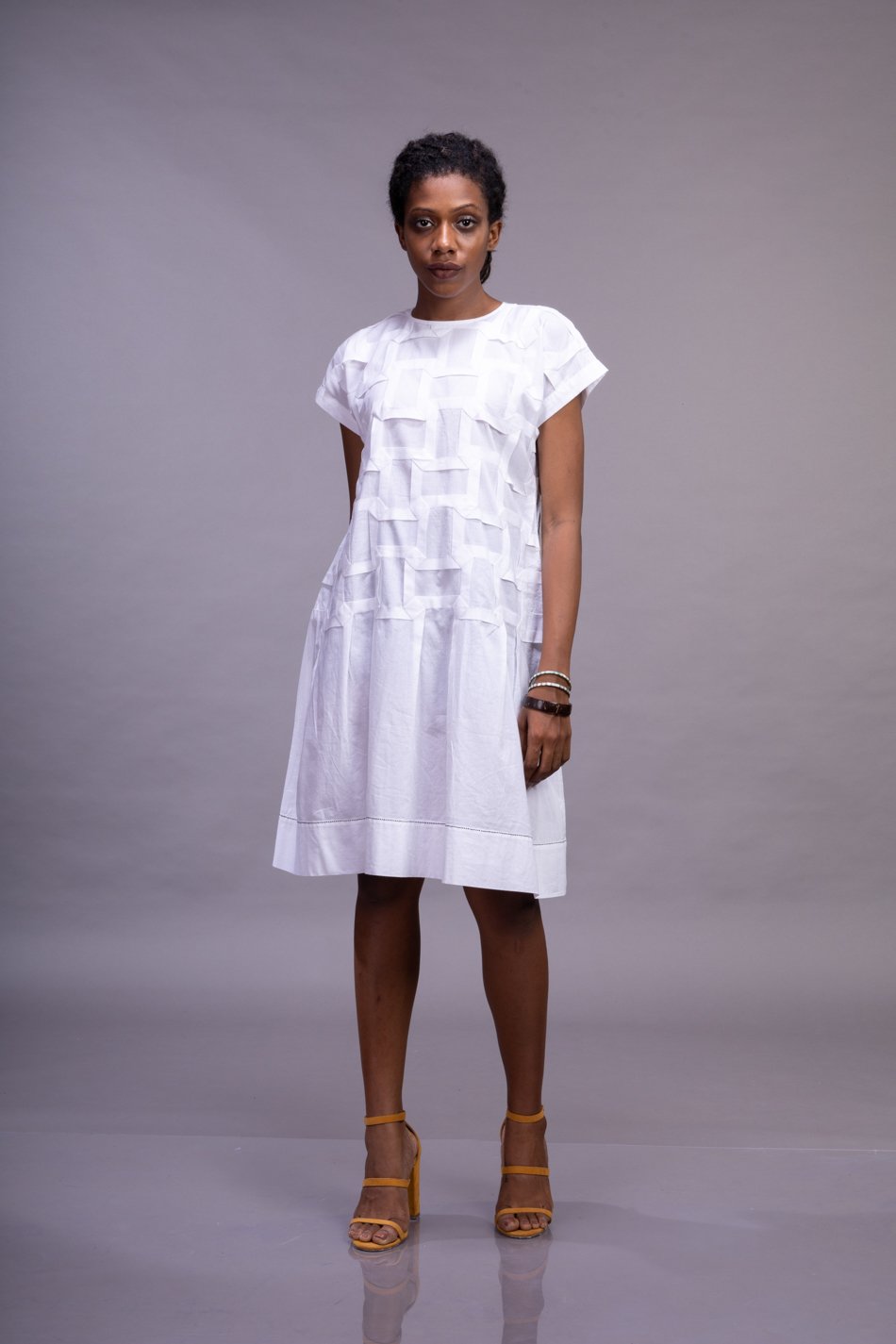 Textured Magyar Sleeve Dress