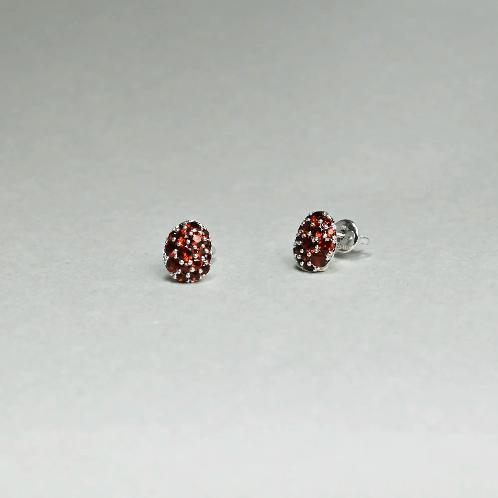 Pave Garnet Studs