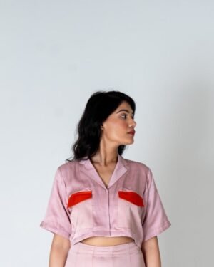 Pink Orangecolor Blockedcroptop 4